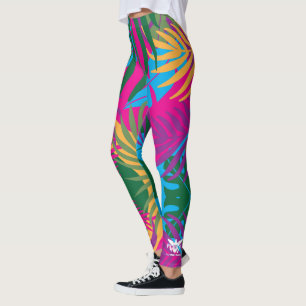 Legging Bandeira das Ilhas Virgens dos EUA, Folhas Tropica