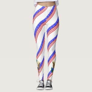 Legging Bandeira das listras dos Estados Unidos