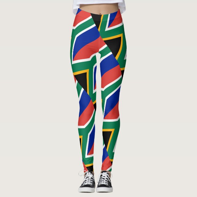 Legging Bandeira de África do Sul sul - patriótico (Frente)