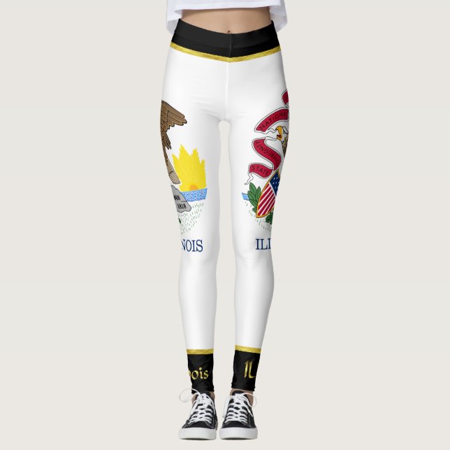 Legging bandeira de Illinois (Frente)