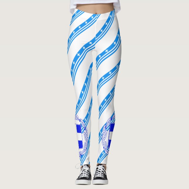 Legging Bandeira de listras gregas (Frente)