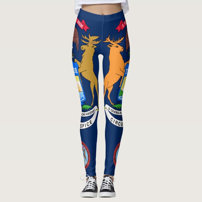 Legging bandeira de Michigan (Frente)