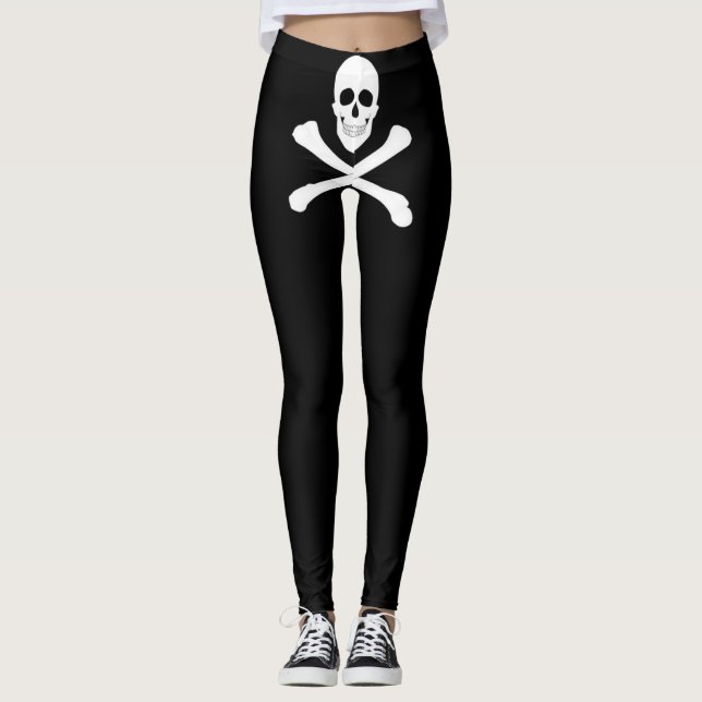 Legging Bandeira de Pirata (Jolly Roger) (Frente)