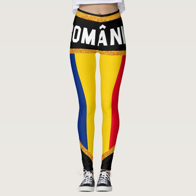 Legging Bandeira de Romania (Frente)