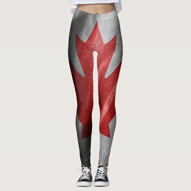 Legging Bandeira de seda do Canadá (Frente)