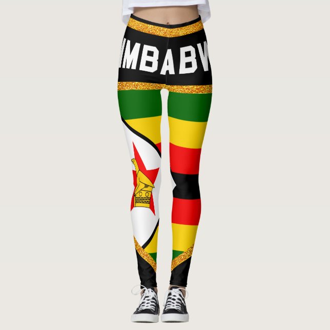 Legging Bandeira de Zimbabwe (Frente)