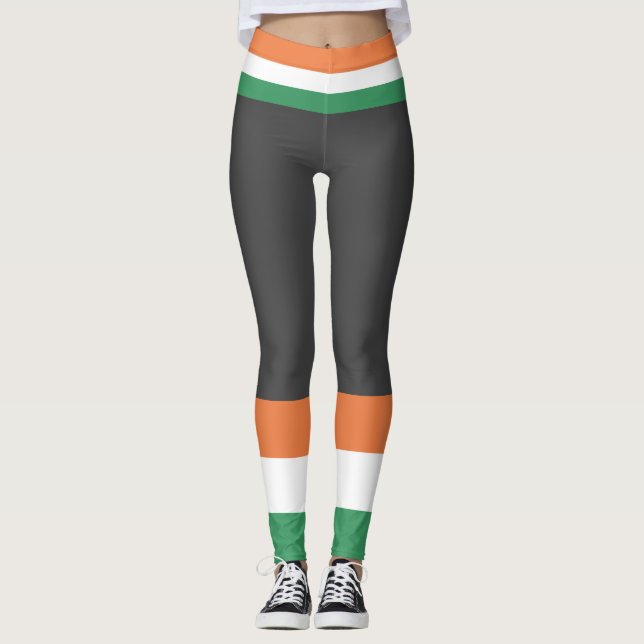 Legging Bandeira do Dia do Paddy's Day Ireland (Frente)