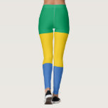 Legging Bandeira do Gabão (Gabão)<br><div class="desc">Esta design apresenta a bandeira nacional do Gabão, que é um país na costa oeste da África Central. Gabão está localizado no equador. O Gabão é confinado pela Guiné Equatorial a noroeste; Camarões a norte; a República do Congo a leste e a sul; e o Golfo da Guiné a oeste....</div>