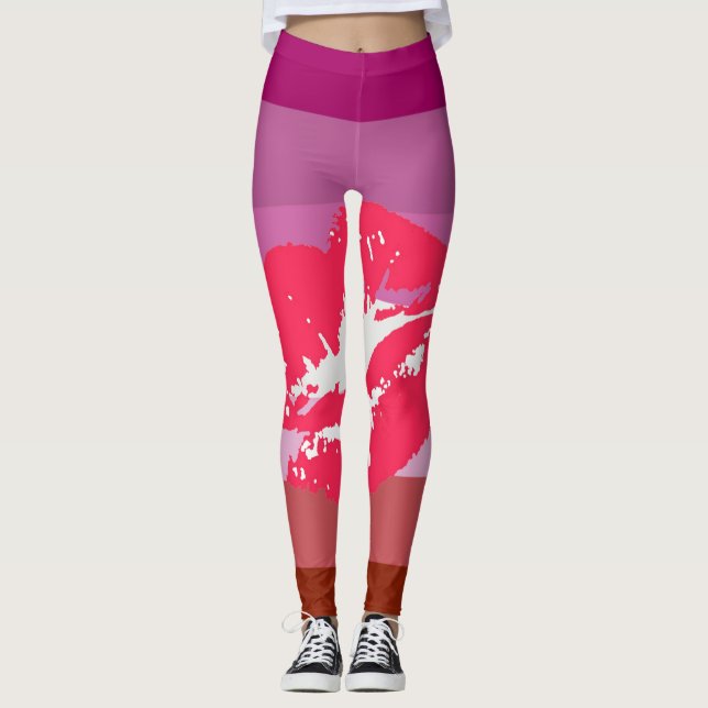 Legging Bandeira do Lábio Lésbico e Lábios (Frente)