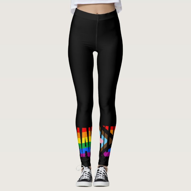 Legging Bandeira do Orgulho da Inclusividade Humana (Frente)
