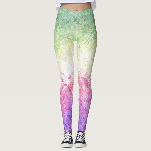 Legging Bandeira do Orgulho Genderdoe Abstrata Boho Groovy (Frente)