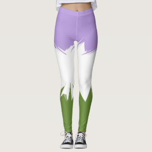Legging Bandeira do Orgulho Genderqueer Abstrato ZigZag Es