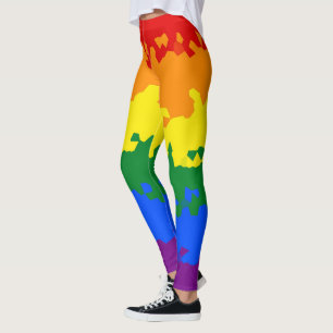 Legging Bandeira do Orgulho Mosaico do Funky Boho Abstrato