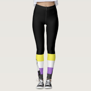 Legging Bandeira do Orgulho Não-Binário com Dois Espíri