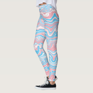 Legging Bandeira do Orgulho Trans Listras Onduladas Psicod