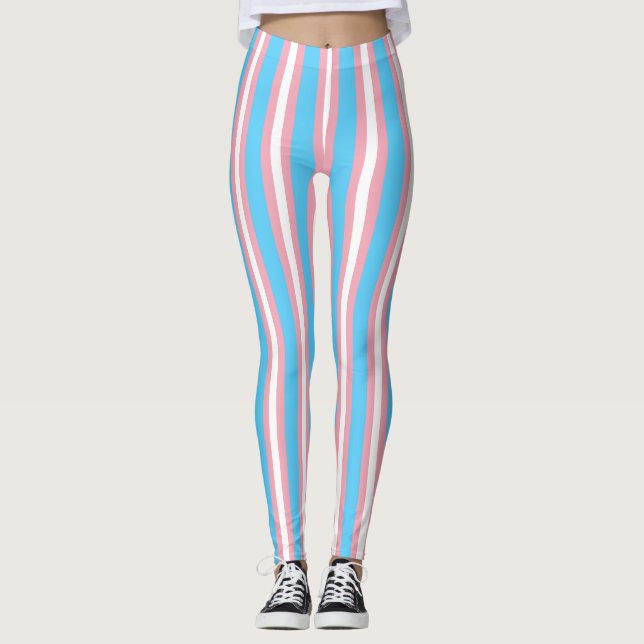 Legging Bandeira do Orgulho Transgênero Vertical (Frente)