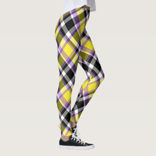 Legging Bandeira do Orgulho Xadrez Não Binário Boho Ecleti