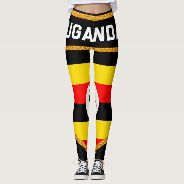 Legging Bandeira do Uganda (Frente)