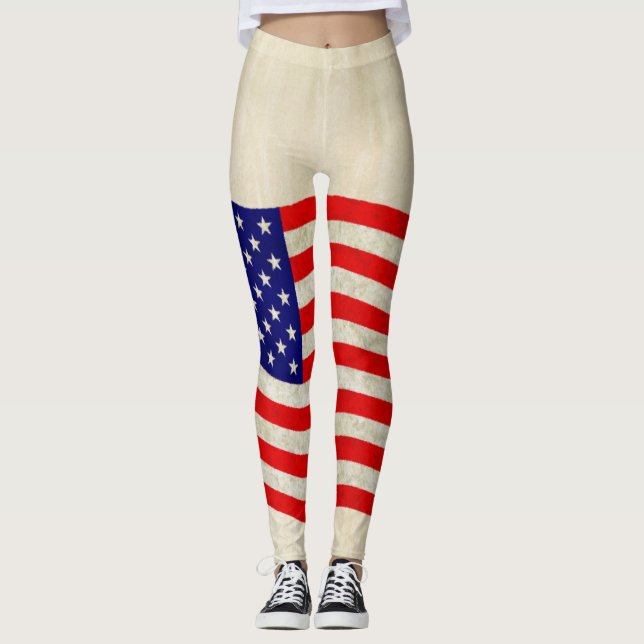 Legging Bandeira dos Estados Unidos da América - imundície (Frente)