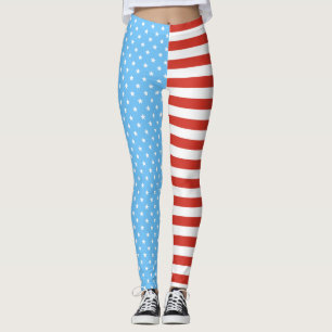 Legging Bandeira dos Estados Unidos (luz - azul/vermelho)