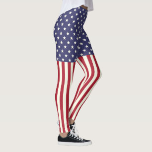 Legging Bandeira dos Estados Unidos patriótica EUA da
