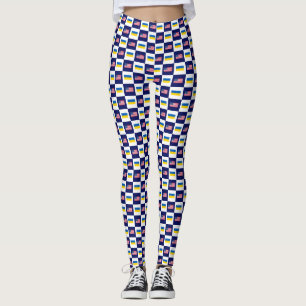 Legging Bandeira dos EUA & padrão da bandeira da Ucrânia