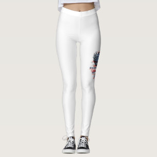 Legging Bandeira e águia dos Estados Unidos. Independência