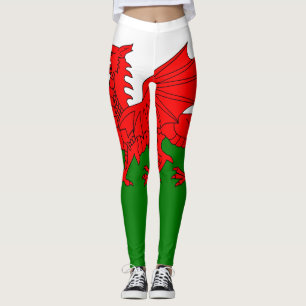 Legging Bandeira galesa Dragão vermelho galês