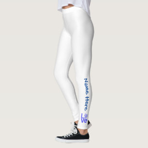 Legging Bandeira Grega Coração Azul AMOR com Seu Nome
