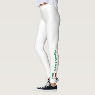 Legging Bandeira Italiana Tricolor Moderna Nome Aqui
