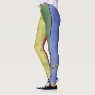 Legging Bandeira LGBT vintage orgulho preto desgastado Mon