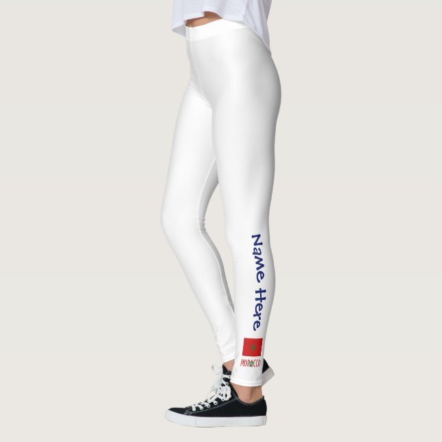 Legging Bandeira Marroquina Personalizada Nome  (Esquerda)
