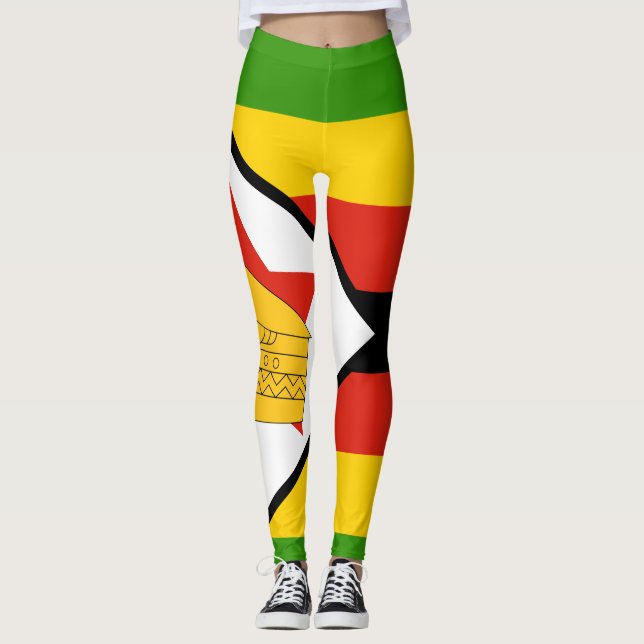 Legging Bandeira Patriótica do Zimbábue África (Frente)