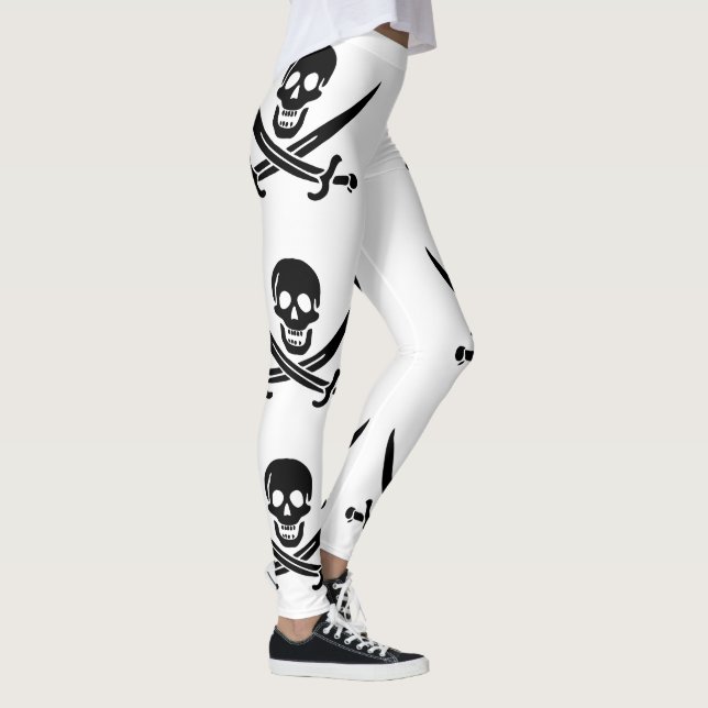 Legging Bandeira Pirata Caveira Espadas Cruzadas (Direita)