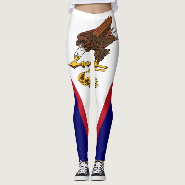 Legging Bandeira Samoa Americana Patriótica (Frente)