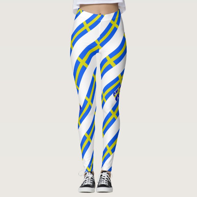 Legging Bandeira sueco das listras (Frente)