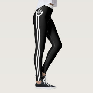Legging Bandeira ucraniana, Emblem e Ucrânia - Preto/Bran