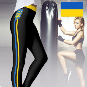 Legging Bandeira ucraniana, Emblem & Ucrânia moda/preto
