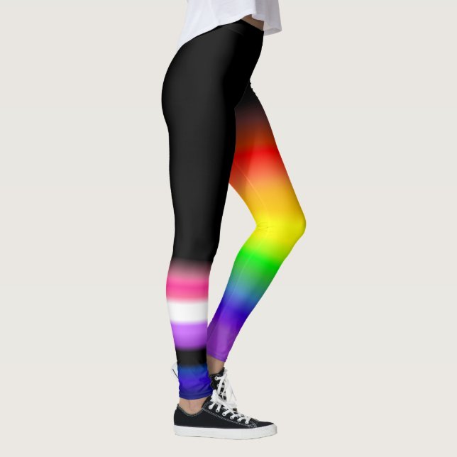 Legging Bandeiras assimétricas do orgulho do arco-íris do (Direita)