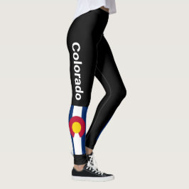 Legging Bandeiras do Estado do Colorado com calhas em Blac