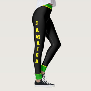 Legging Bandeiras jamaicanas colorem texto vertical para b