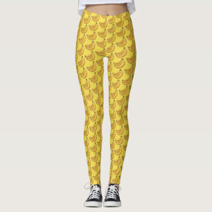 Legging Bando Amarelo de Fruta de Folha de Bananas