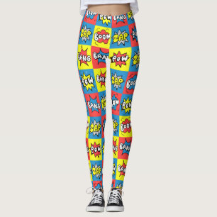 Legging Bang Zap Padrão de Boom de Poa da Quic Boom no Ve