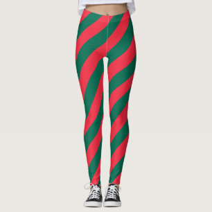 Legging Bangladesh National Flag Colors Diagonal Strike