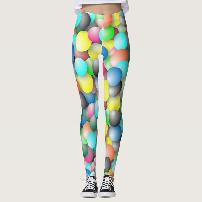 Legging Banner Colorido de Balões Multicoloridos (Frente)