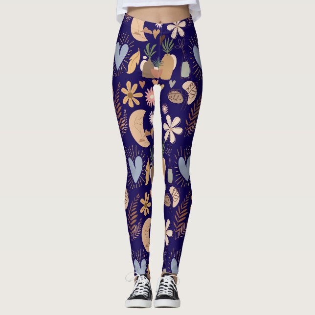 Legging BAPAA1 - Padrão Estético BOHO A12.Roxo BG (Frente)