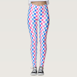 Legging Barbie goes to the ocean checkerboard pattern