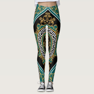 Legging Barroco Dourado: Elegância Negra