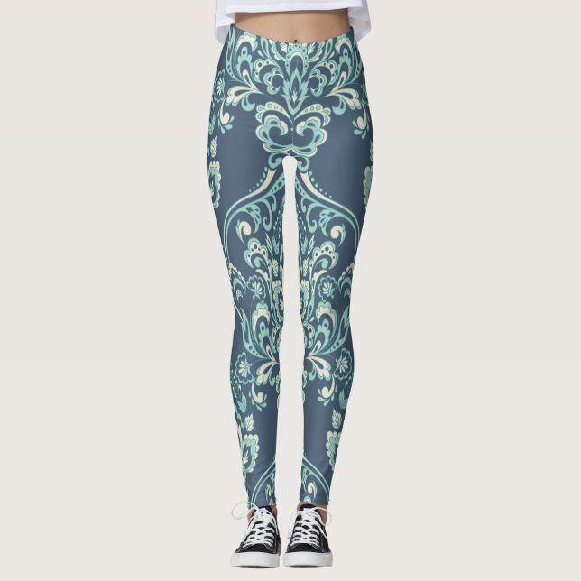 Legging Barroco Floral Vintage Wallpaper (Frente)