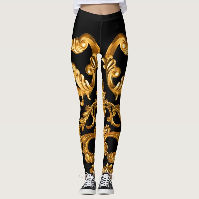 Legging Barroco ouro, Elementos Ornamentais (Frente)